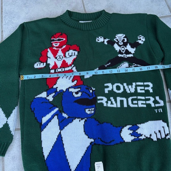 Vintage Mighty Morphing Power Rangers Knit Sweater Made in USA NWT Youth Large - Picture 7 of 7